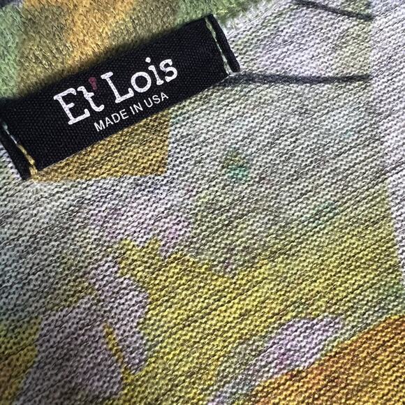 Et Lois Asymetrical Print V Neck Women's Sweater - Picture 6 of 8